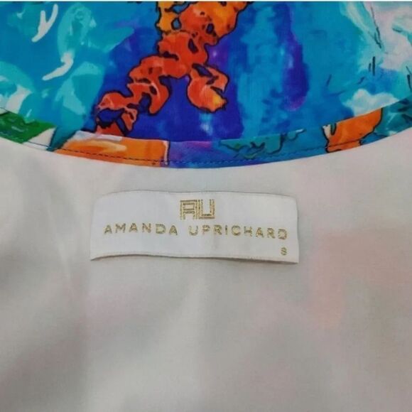 NEW Amanda Uprichard 100% Silk Multicolor Watercolor Zip-Up Dress Size Small - Picture 9 of 13